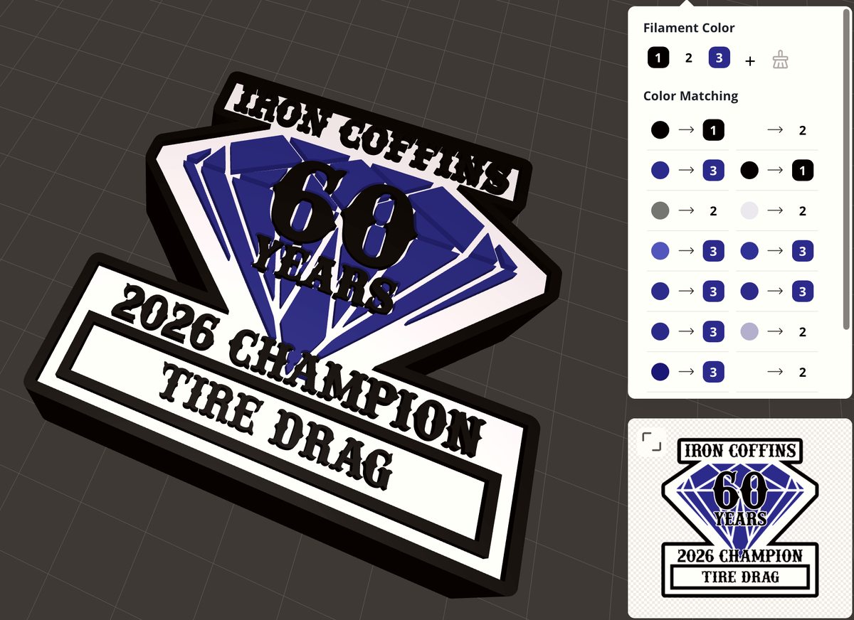 3D slicer color mapping for a custom medallion design